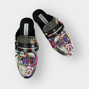 STEVE MADDEN Kandi Mule Elephant Tapestry Shoes Size 6